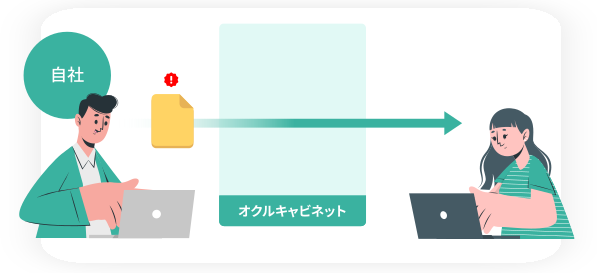 相手にファイルを送るイメージ